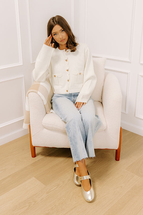 Easy To Style Knit Cardigan in Cream Image 1