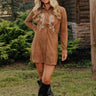 Western Skies Faux Suede Embroidered Mini Dress Image - 1