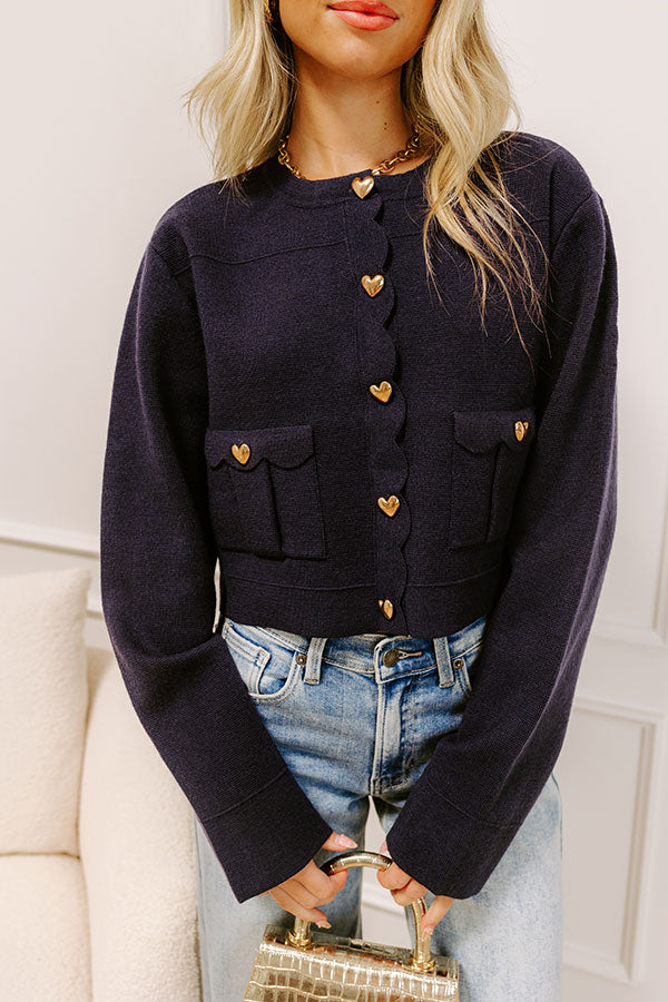 Easy To Style Knit Cardigan in Navy Image 2