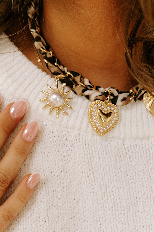 Leopard Love Charm Necklace in Brown Image 2