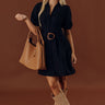 Happy Hour Chic Button Down Mini Dress in Black Image - 1