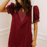 Patio Views Mini Dress in Wine Image 1