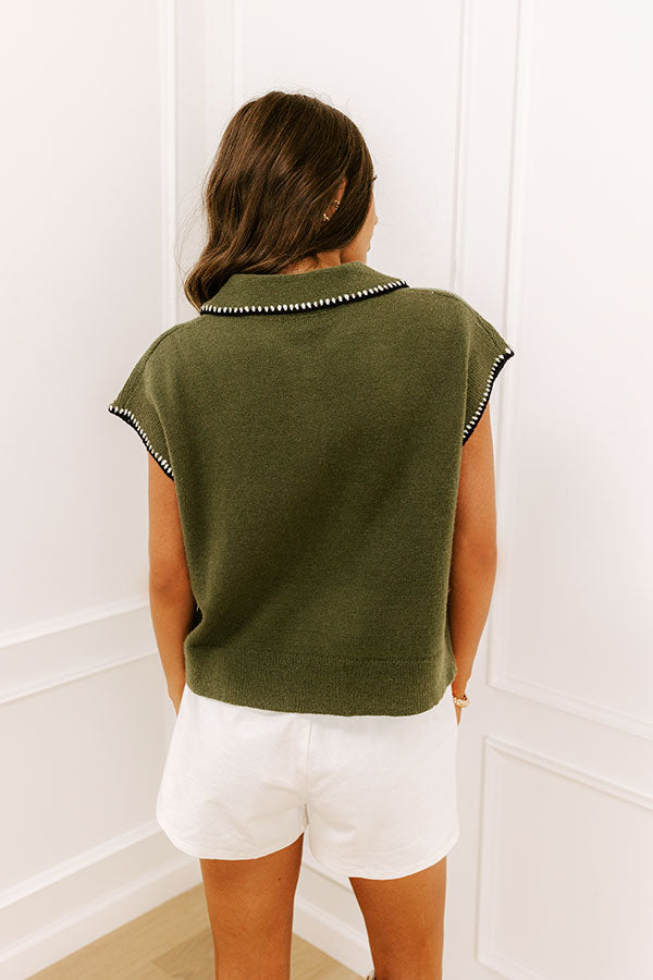 Bistro Cutie Knit Top in Olive Image 5