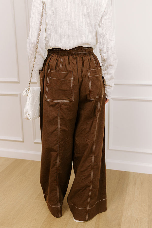 The Brynlee High Waist Wide Leg Pants in Brown Image 5