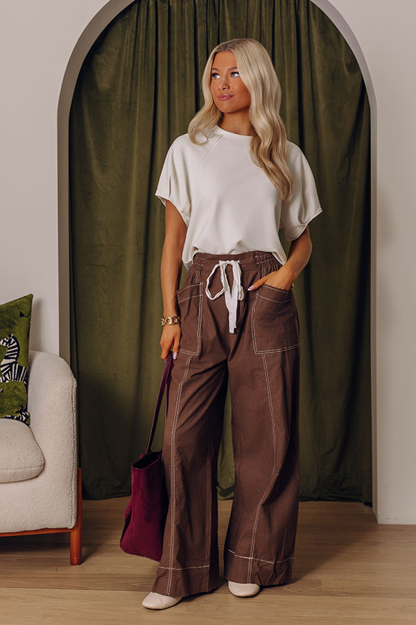 The Brynlee High Waist Wide Leg Pants in Brown