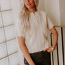 Urban Espresso Pointelle Knit Sweater Top in Cream Image - 1