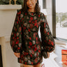 Moonlit Rose Garden Jacquard Mini Dress in Black Image - 1