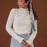 Cappuccino Sippin Knit Top in White Image - 1