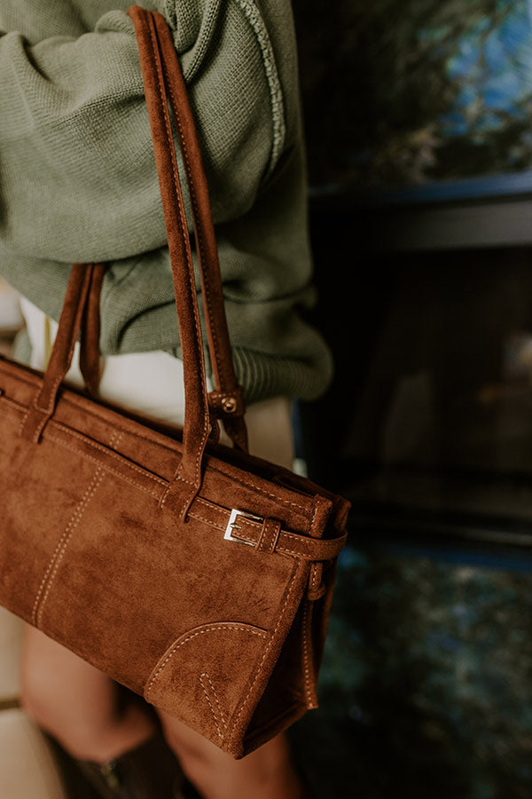 Uptown Charm Faux Suede Purse in Camel Image 3