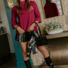 Simply Chic Sweater Top in Wine Image - 1