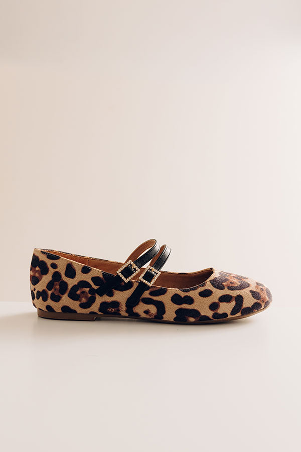Own It Faux Suede Leopard Flats Image - 2
