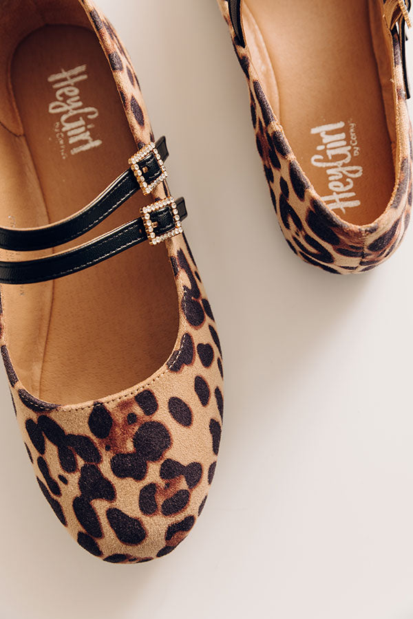 Own It Faux Suede Leopard Flats Image - 3