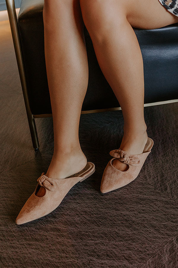 The Nellie Faux Suede Flats in Camel Image 1