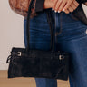 Uptown Charm Faux Suede Purse in Black Image - 1