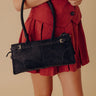 Uptown Charm Faux Suede Purse in Black Image - 1