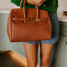 Midtown Charm Faux Leather Purse in Camel Image 1