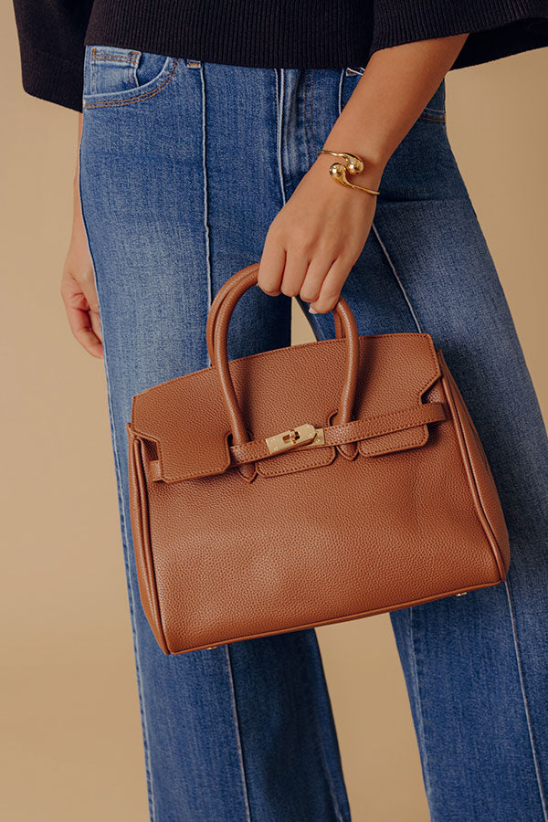 Midtown Charm Faux Leather Purse in Camel Image - 1