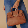 Midtown Charm Faux Leather Purse in Camel Image - 1