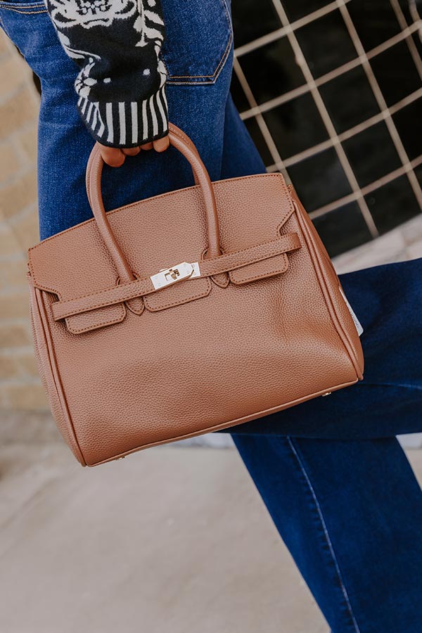 Midtown Charm Faux Leather Purse in Camel Image - 2