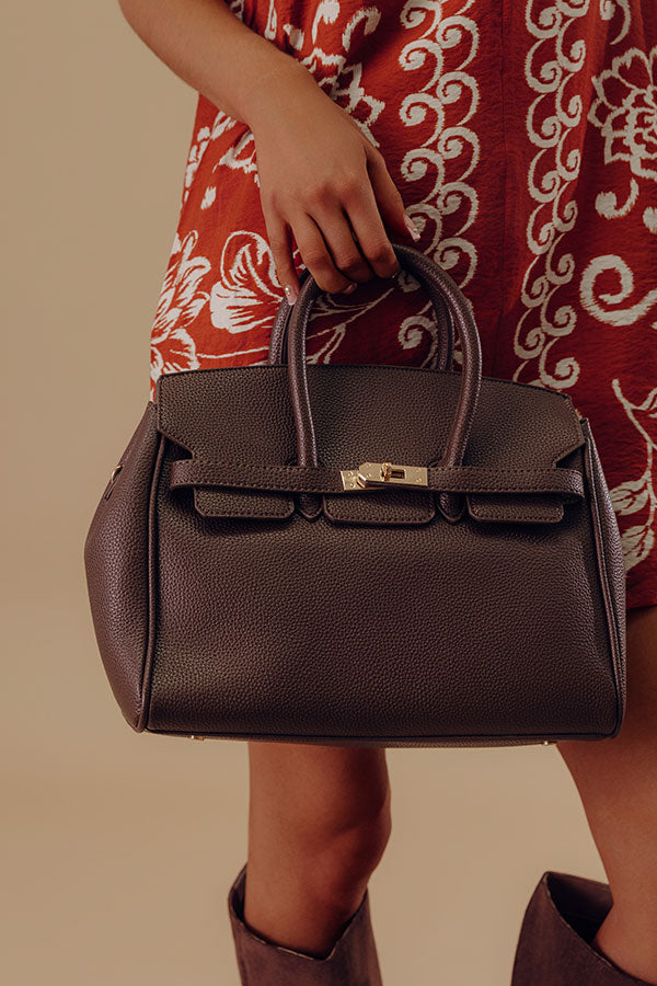 Midtown Charm Faux Leather Purse in Chestnut