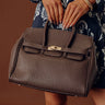 Midtown Charm Faux Leather Purse in Chestnut Image - 1