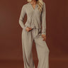 Soft Focus High Waist Wide Leg Pants in Mocha Image - 1