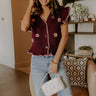 Flowers And Frills Knit Top in Wine Image 1