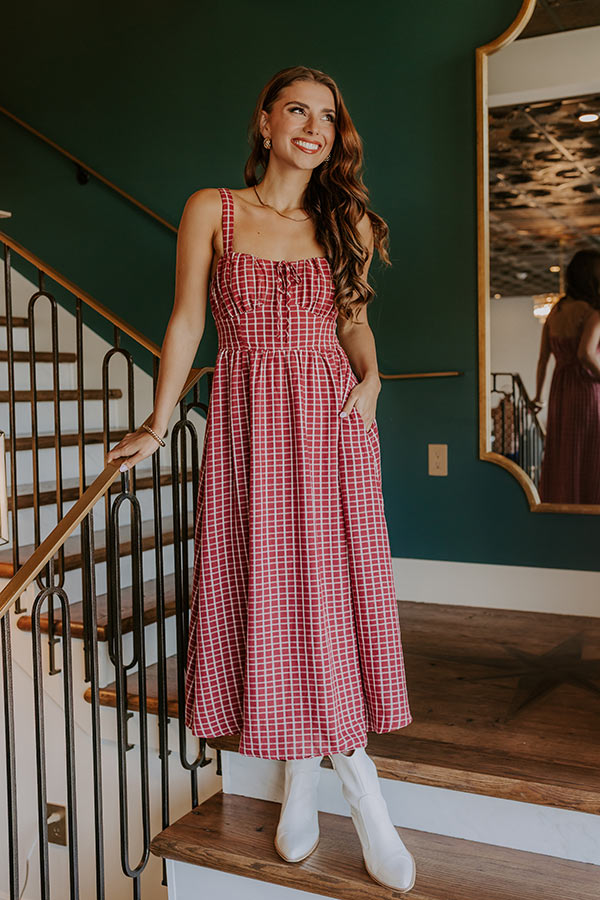 Orchard Picnic Gingham Midi Dress Image 2