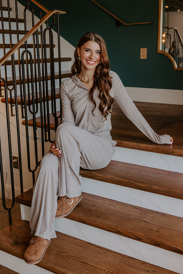 Soft Focus Zip Up Sweater in Mocha Image 2