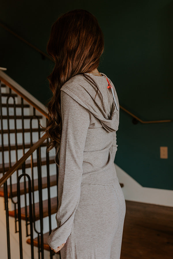 Soft Focus Zip Up Sweater in Mocha Image 5