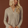 Soft Focus Zip Up Sweater in Mocha Image - 1