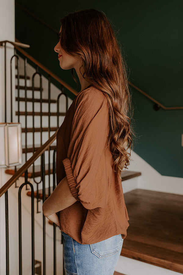 Cambridge Mimosas Shift Top in Chocolate Image 5