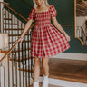 Cider Season Smocked Mini Dress in Wine Image 1