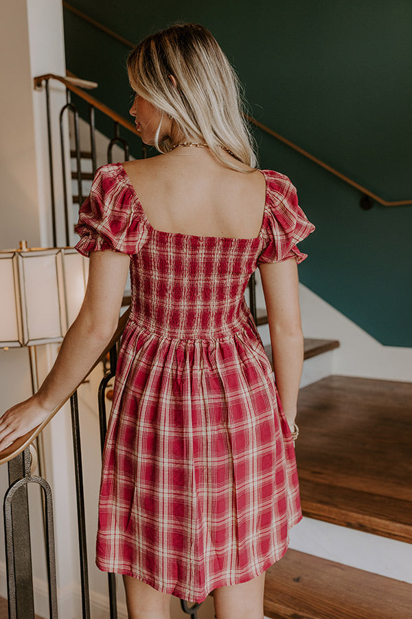 Cider Season Smocked Mini Dress in Wine L / Wine Cider Season Smocked Mini Dress in Wine L / Wine
