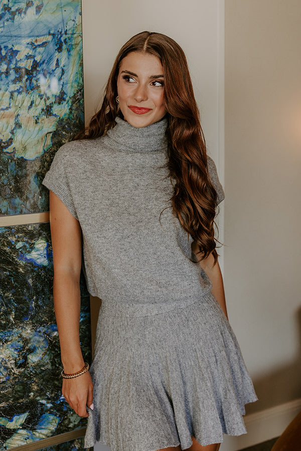 The Vineyard Affair Knit Top in Grey Image 2