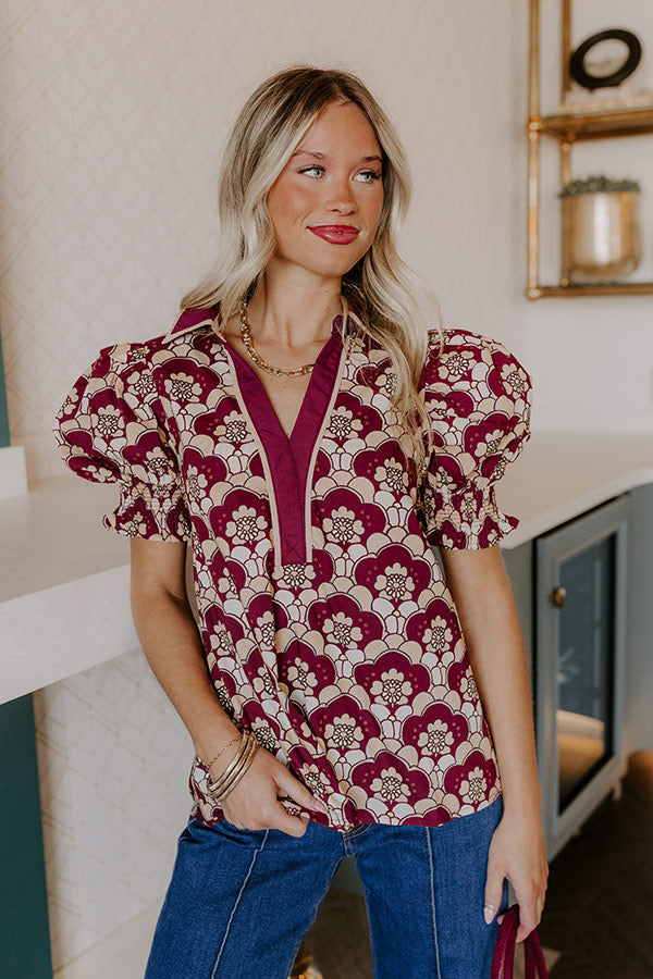 Mulled Wine Hour Floral Top Image 3