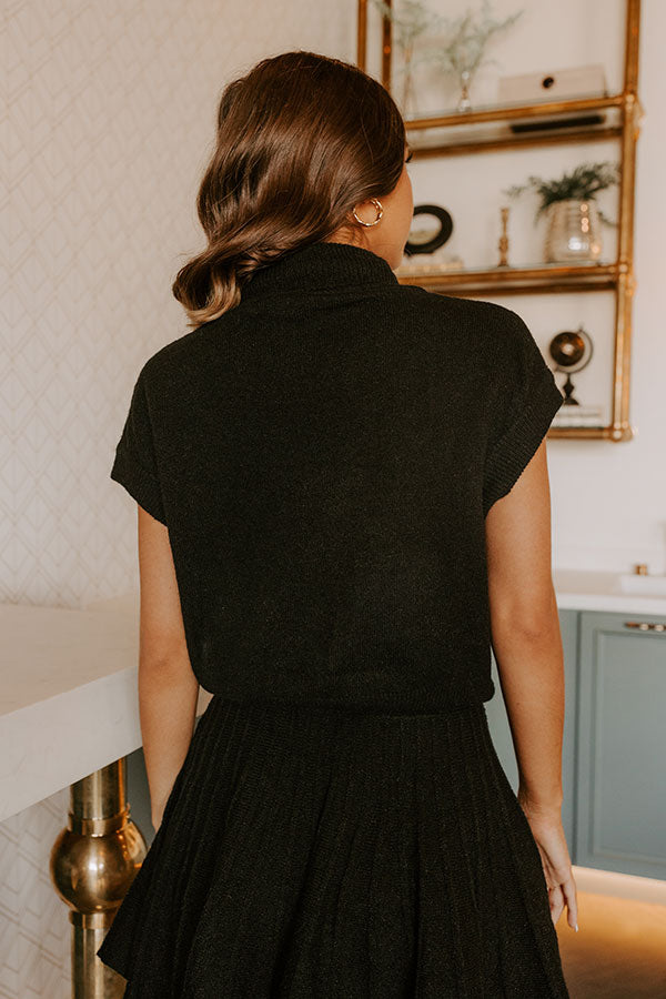 The Vineyard Affair Knit Top in Black Image 4