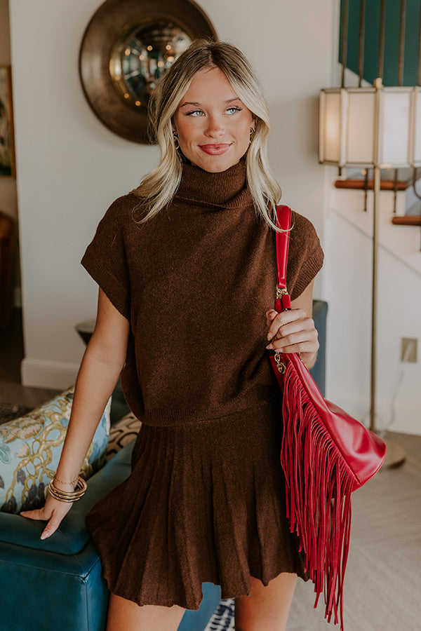 The Vineyard Affair Knit Top in Chocolate Image 2