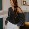 Cozy Mindset Vintage Wash Knit Sweater in Vintage Black Image 1