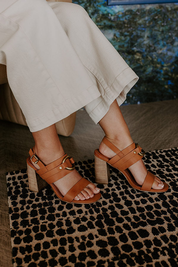 Hannah Faux Leather Heel in Camel Image 3