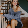 Cozy Mindset Vintage Wash Knit Sweater in Navy Image 1