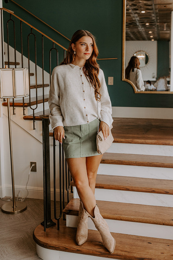 Cozy Mornings Knit Cardigan in Oatmeal Image 1