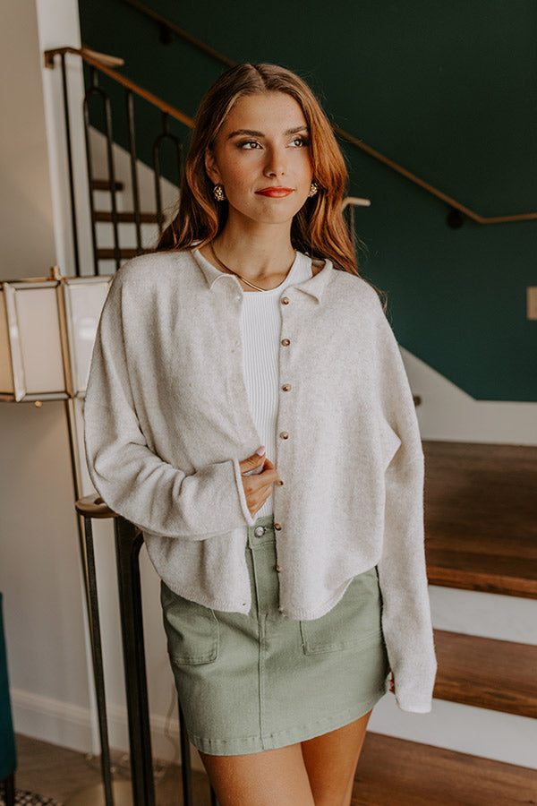 Cozy Mornings Knit Cardigan in Oatmeal Image 2