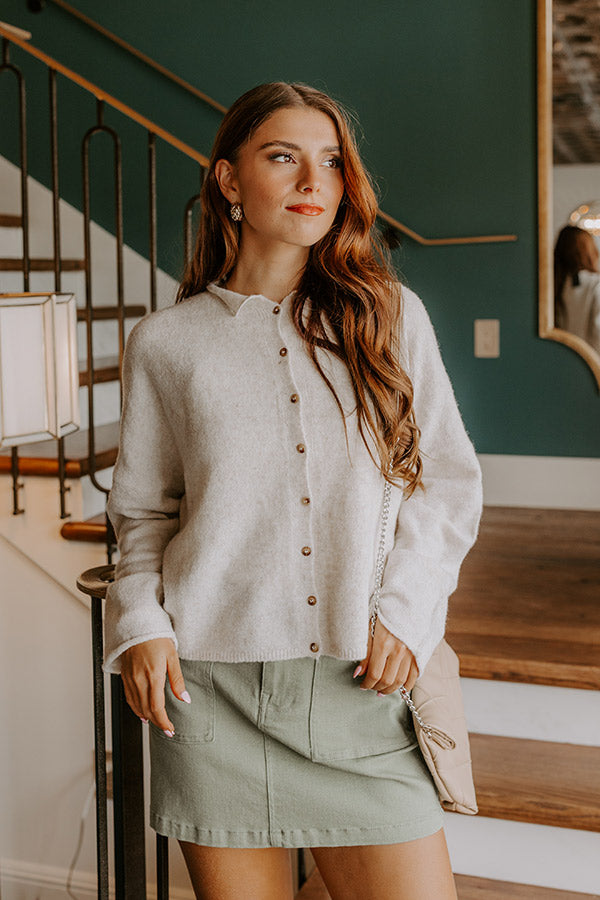 Cozy Mornings Knit Cardigan in Oatmeal Image 4