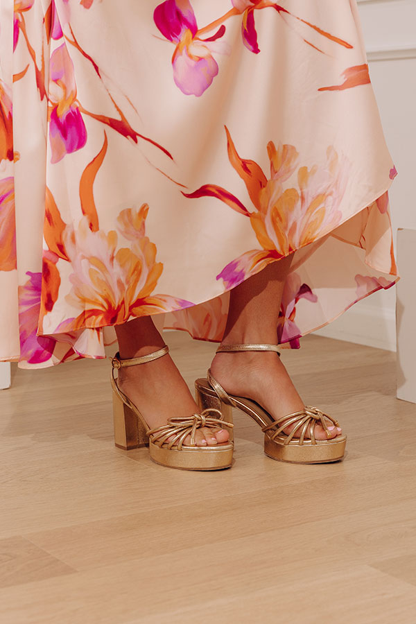 Edith Metallic Platform Heel Image - 3