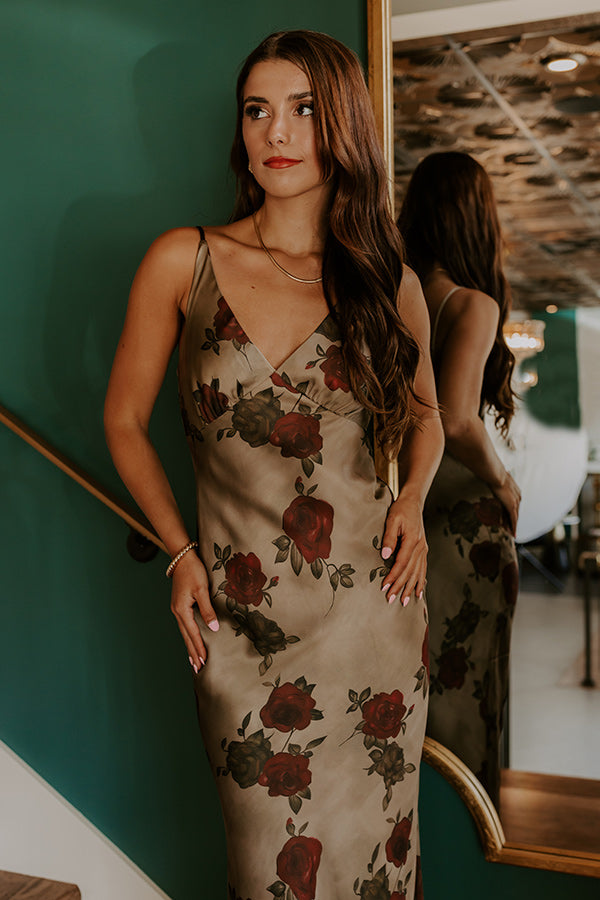 satin floral cocktail dress Satin Floral Dress - Black