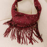 Boho Feels Faux Suede Fringe Purse in Wine Image 1