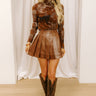 Haute Topic High Waist Faux Leather Skort in Chocolate Image 1