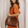 Metropolitan Muse Faux Leather Fringe Purse in Chestnut Image 1
