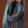 Boho Feels Faux Suede Fringe Purse in Slate Image - 1